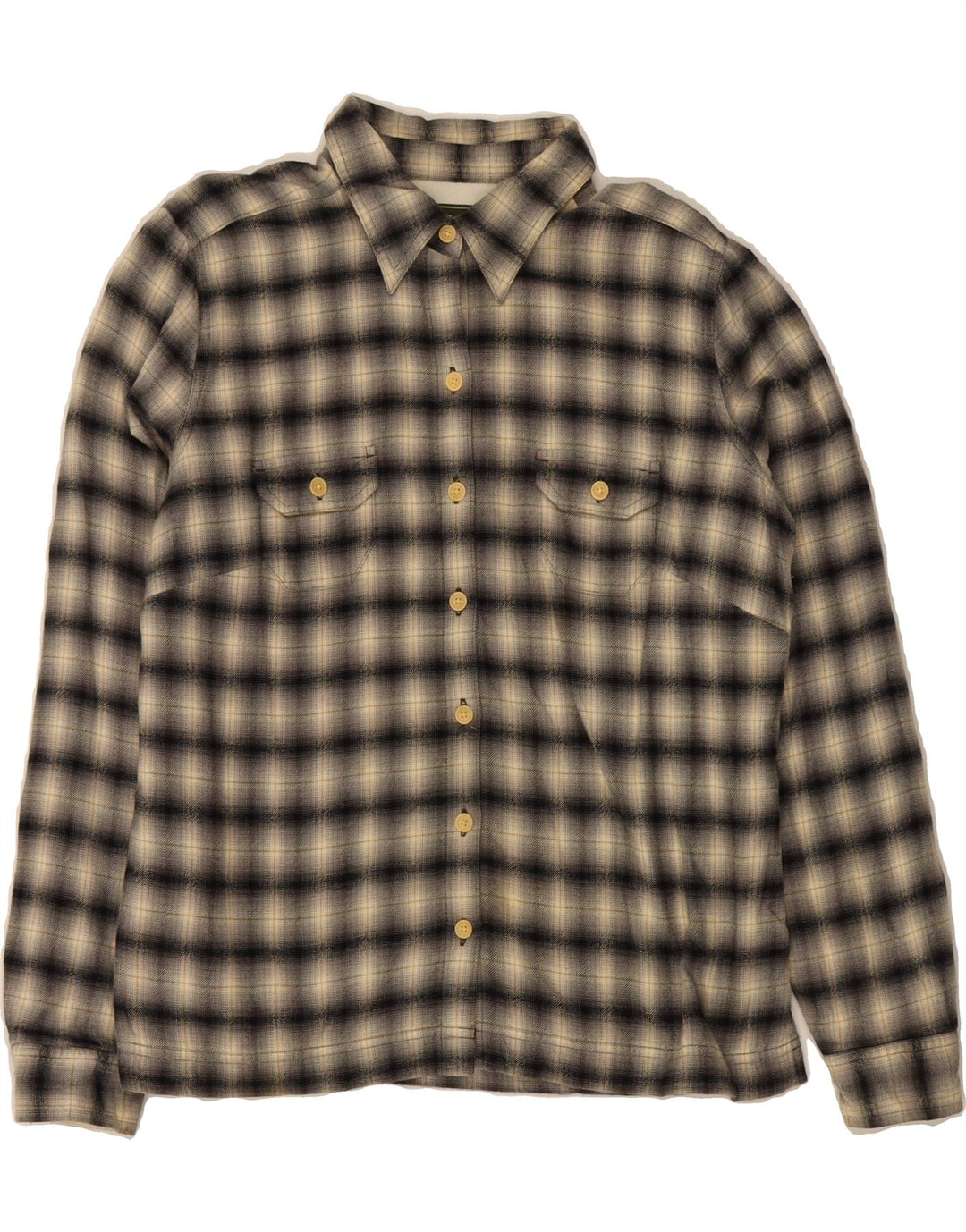 EDDIE BAUER Womens Lumberjack  Flannel Shirt UK 16 Large Beige Check Vintage Eddie Bauer and Second-Hand Eddie Bauer from Messina Hembry 