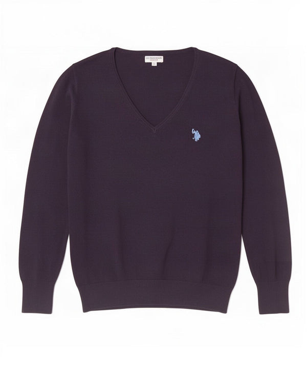 US Polo Assn. Męski sweter z dekoltem w kształcie litery V, XL, granatowy, bawełniany
