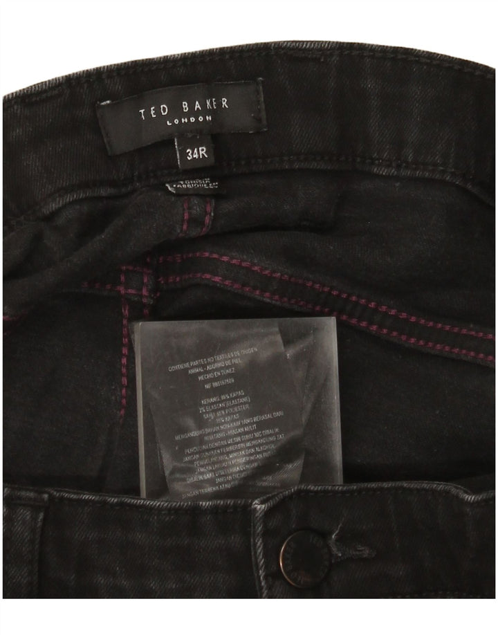 Męskie jeansy slim Ted Baker W34 L30 Czarny poliester