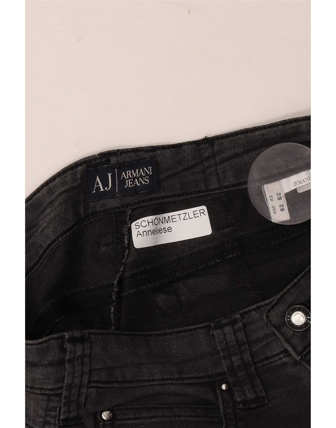 Damskie jeansy Armani W29 L29 czarne