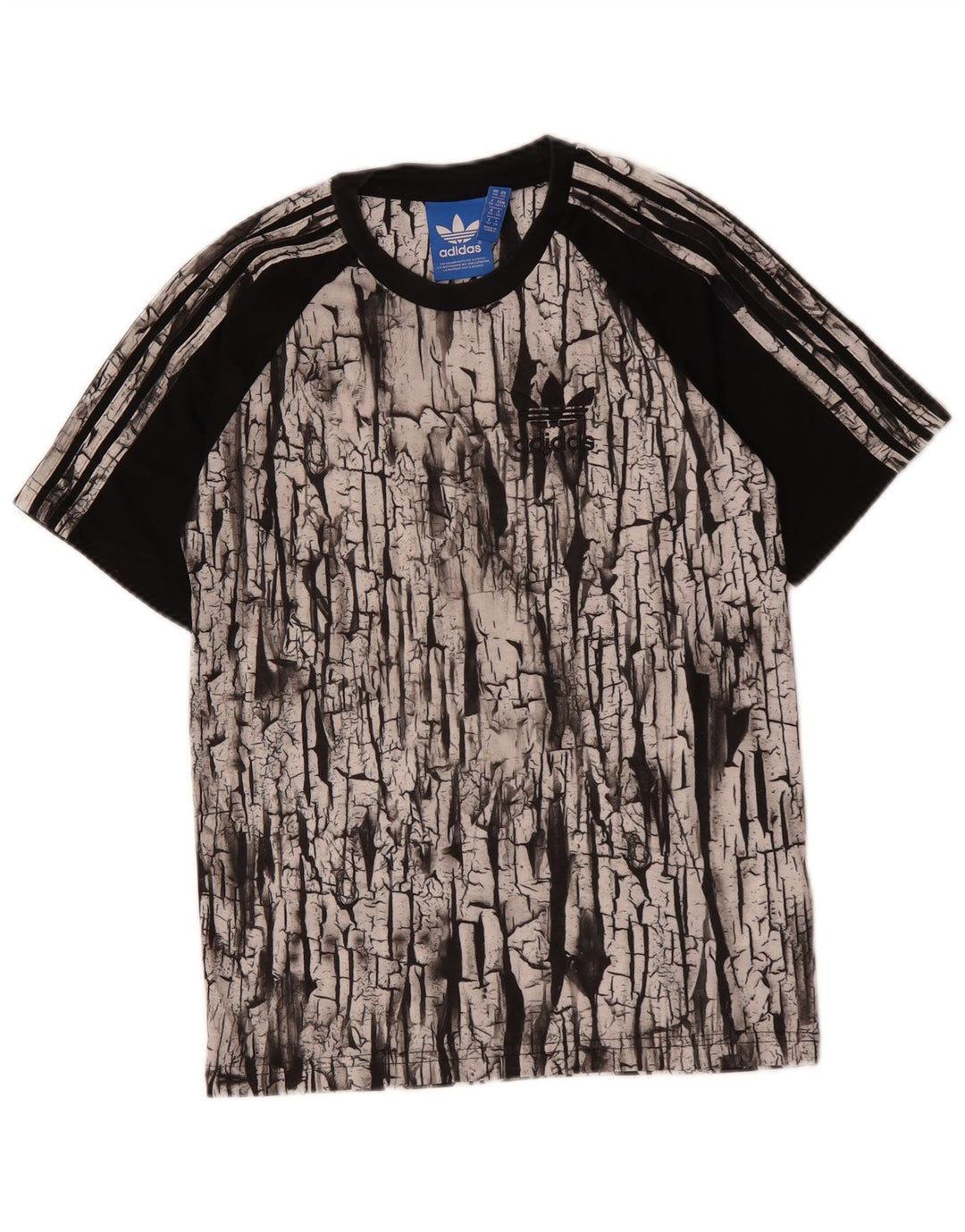 Męski T-shirt z abstrakcyjnym wzorem ADIDAS, top XS, czarny poliester