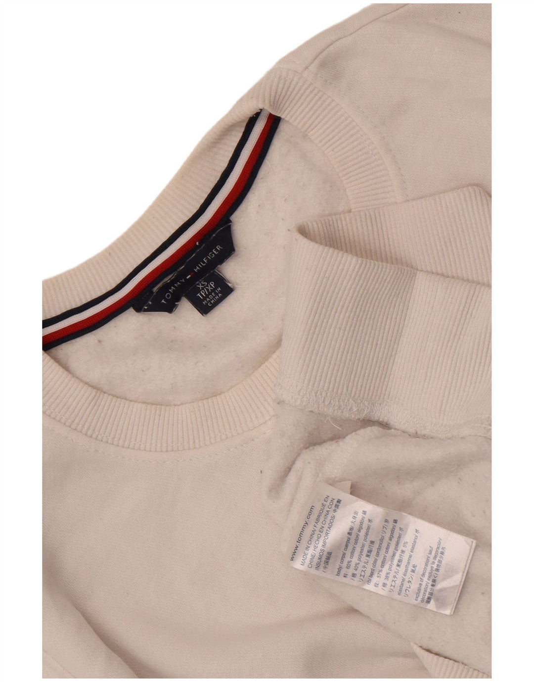 Męska bluza Tommy Hilfiger Sweter XS Biała bawełna