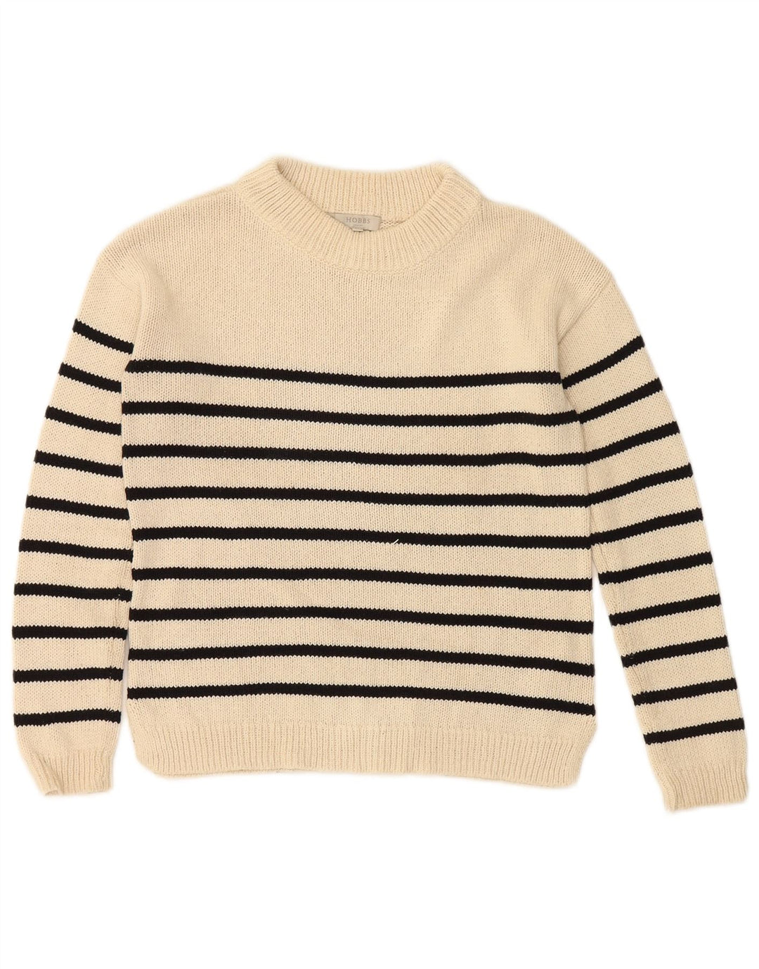 Damski sweter oversize HOBBS z okrągłym dekoltem UK 6 XS w białe paski