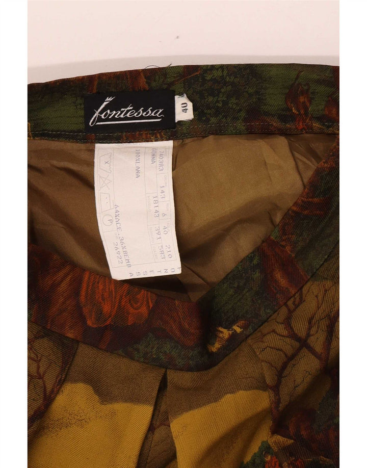 Vintage damskie spodnie Capri z abstrakcyjnym wzorem IT 40 Small W24 L18 Multicol