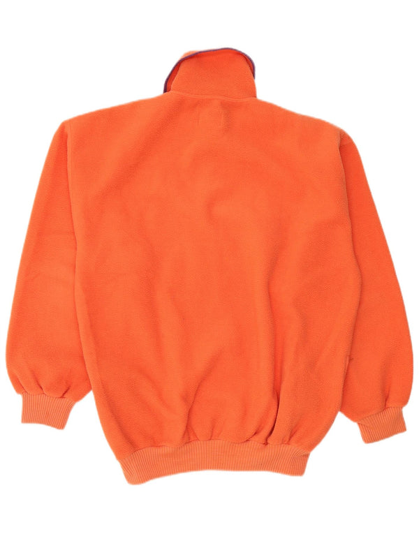 Męski sweter polarowy w stylu vintage, średnio pomarańczowy, sportowy