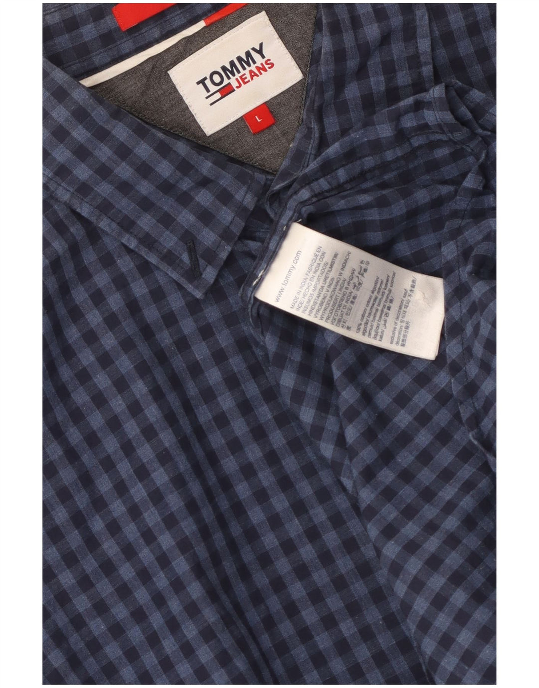 Koszula męska Tommy Hilfiger o regularnym kroju, duża, granatowa, bawełniana w kratkę