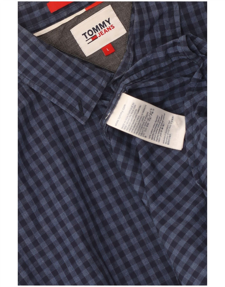 Koszula męska Tommy Hilfiger o regularnym kroju, duża, granatowa, bawełniana w kratkę
