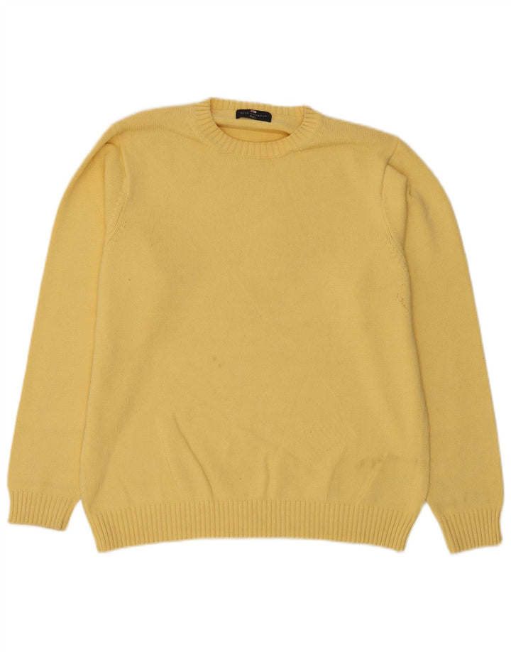 Męski sweter Marks & Spencer Blue Harbor z okrągłym dekoltem, średniożółty