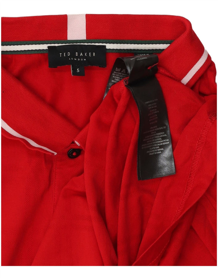 Męska koszulka polo Ted Baker, rozmiar 5 XL, czerwona, bawełniana