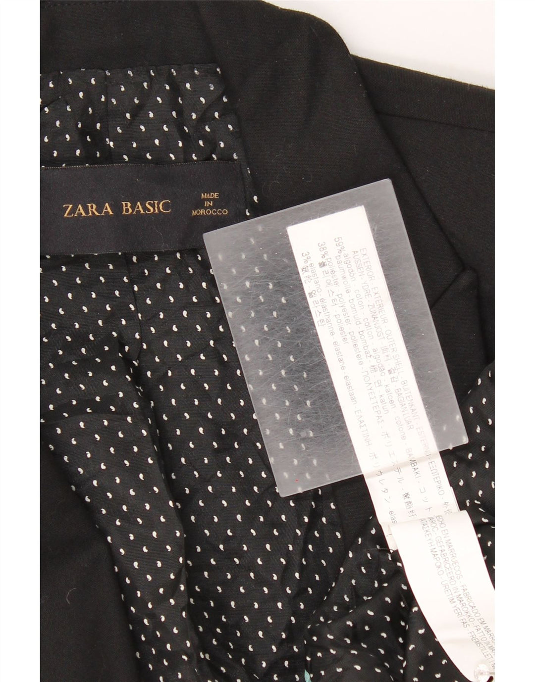 Zara damska marynarka zapinana na 1 guzik UK 10, mała, czarna, bawełniana