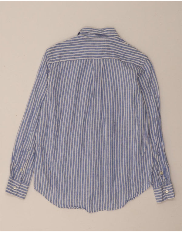Ralph Lauren Boys Shirt 10-11 Years Medium Blue Striped Linen