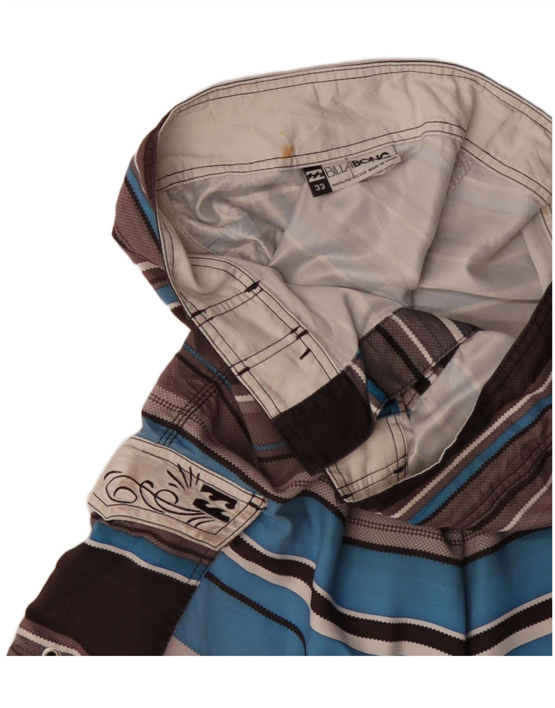 Męskie spodenki kąpielowe BILLABONG z grafiką, poliester w szare paski