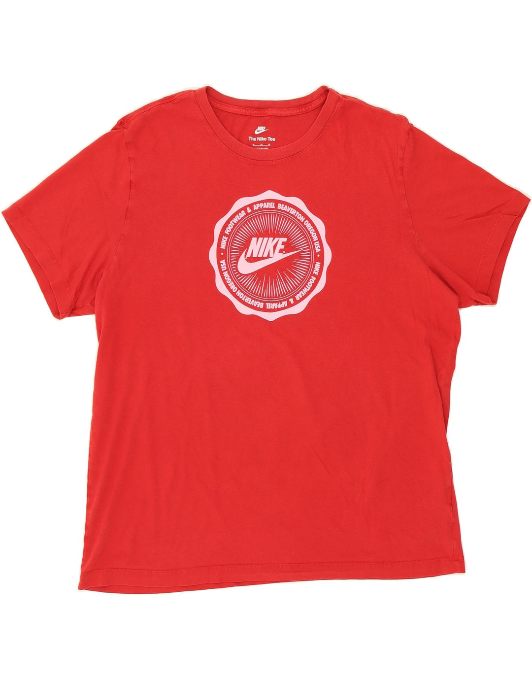NIKE Mens Graphic T-Shirt Top XL Red Vintage Nike and Second-Hand Nike from Messina Hembry 