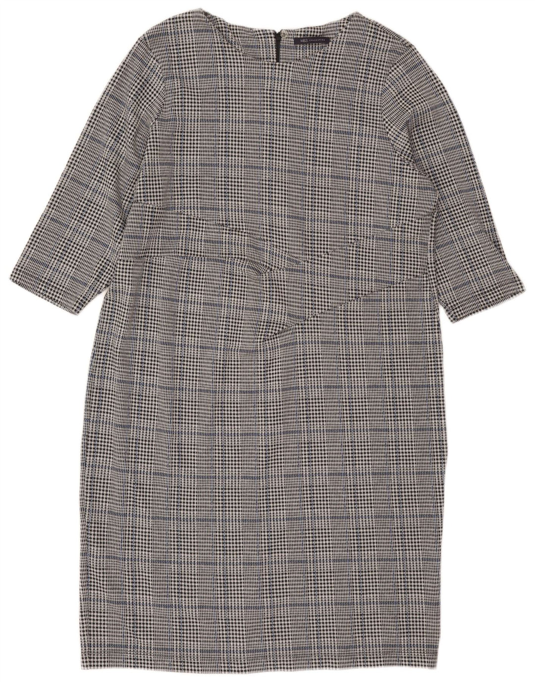 Marks & Spencer Damska sukienka z rękawem 3/4, UK 22 3XL, szara krata