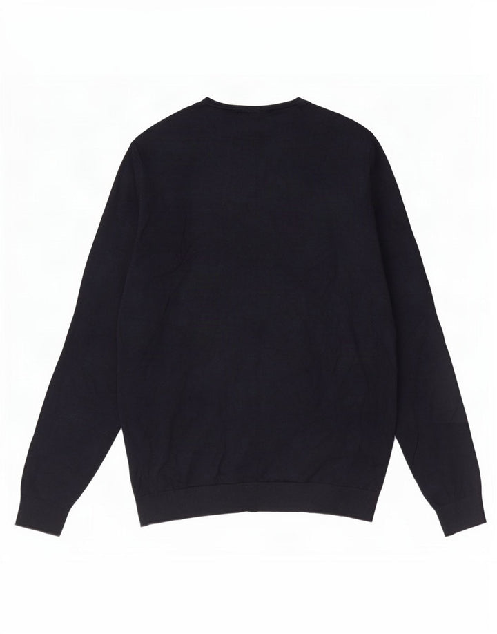 Męski sweter Zara z okrągłym dekoltem, duży, czarny