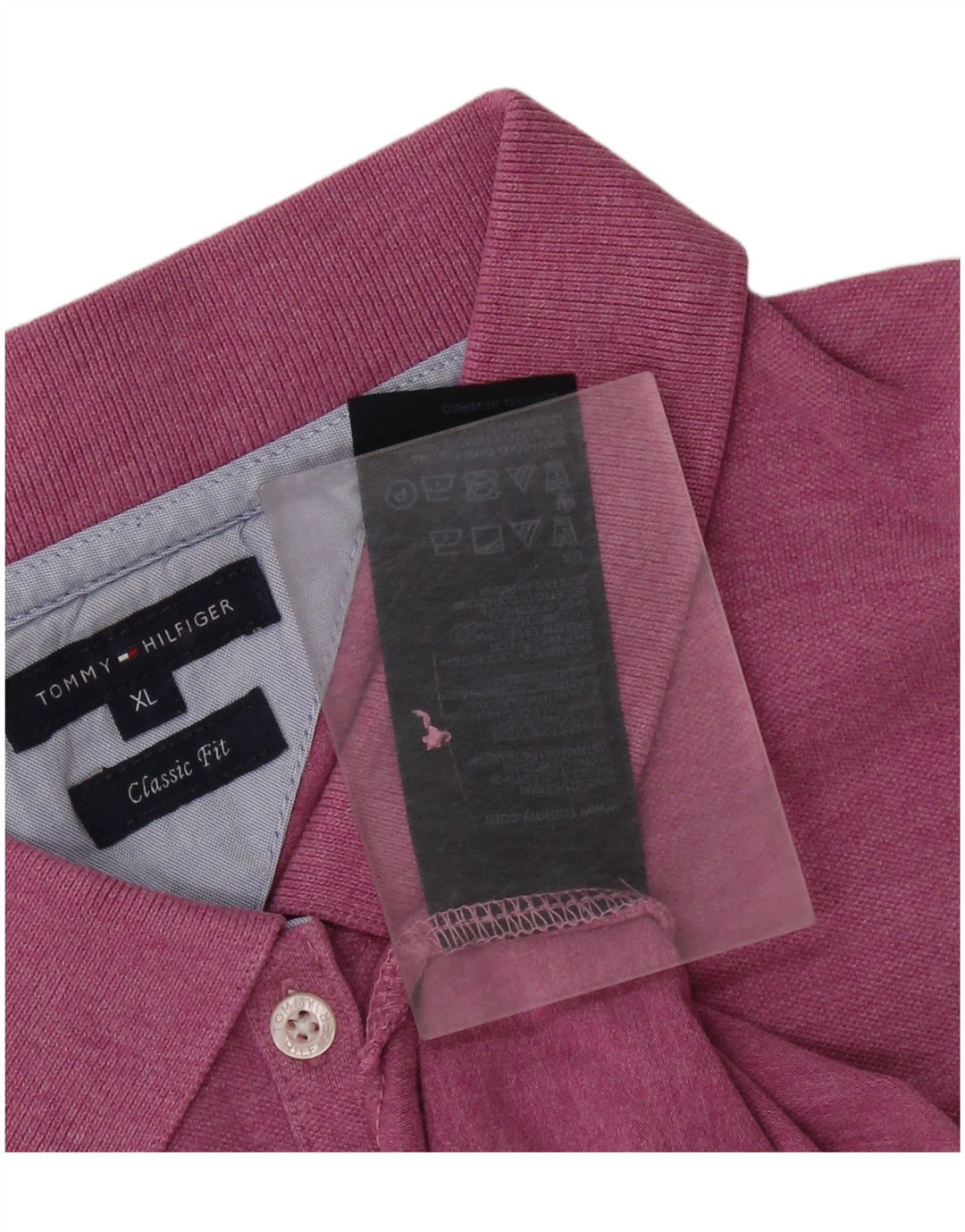Damska koszulka polo TOMMY HILFIGER o klasycznym kroju UK 18 XL, różowa, bawełniana