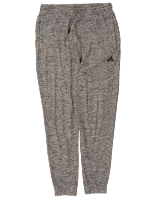 Męskie spodnie dresowe Adidas, duże, szare, nakrapiane, bawełniane