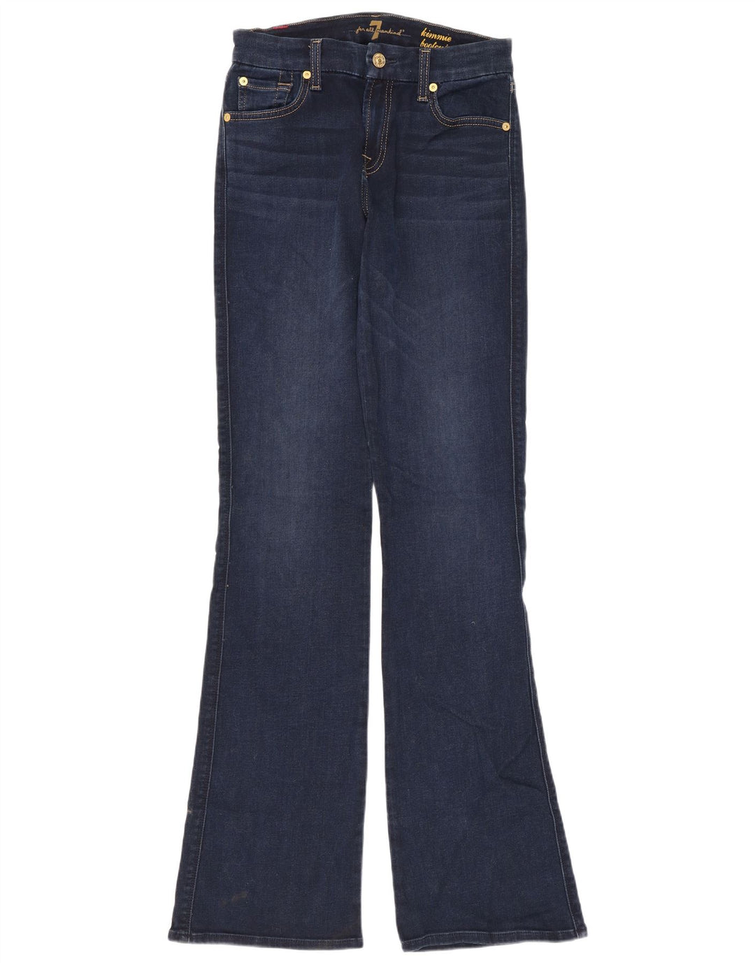 Damskie jeansy Bootcut 7 For All Mankind W26 L33 Granatowa bawełna
