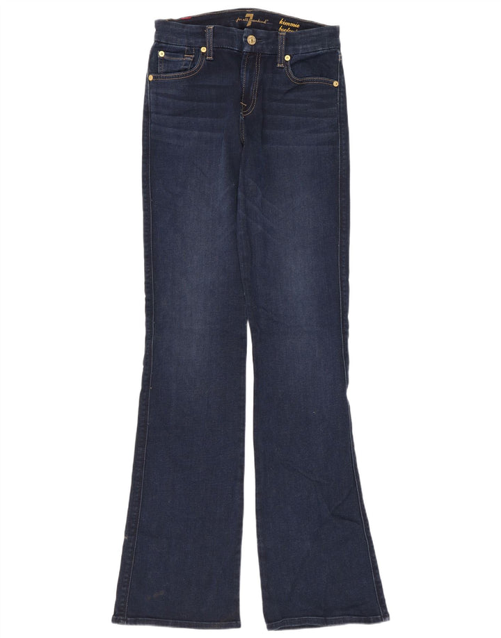 Damskie jeansy Bootcut 7 For All Mankind W26 L33 Granatowa bawełna