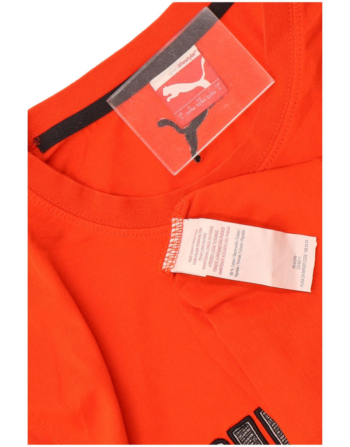 Męski T-shirt Puma z grafiką, duży, pomarańczowy, bawełniany