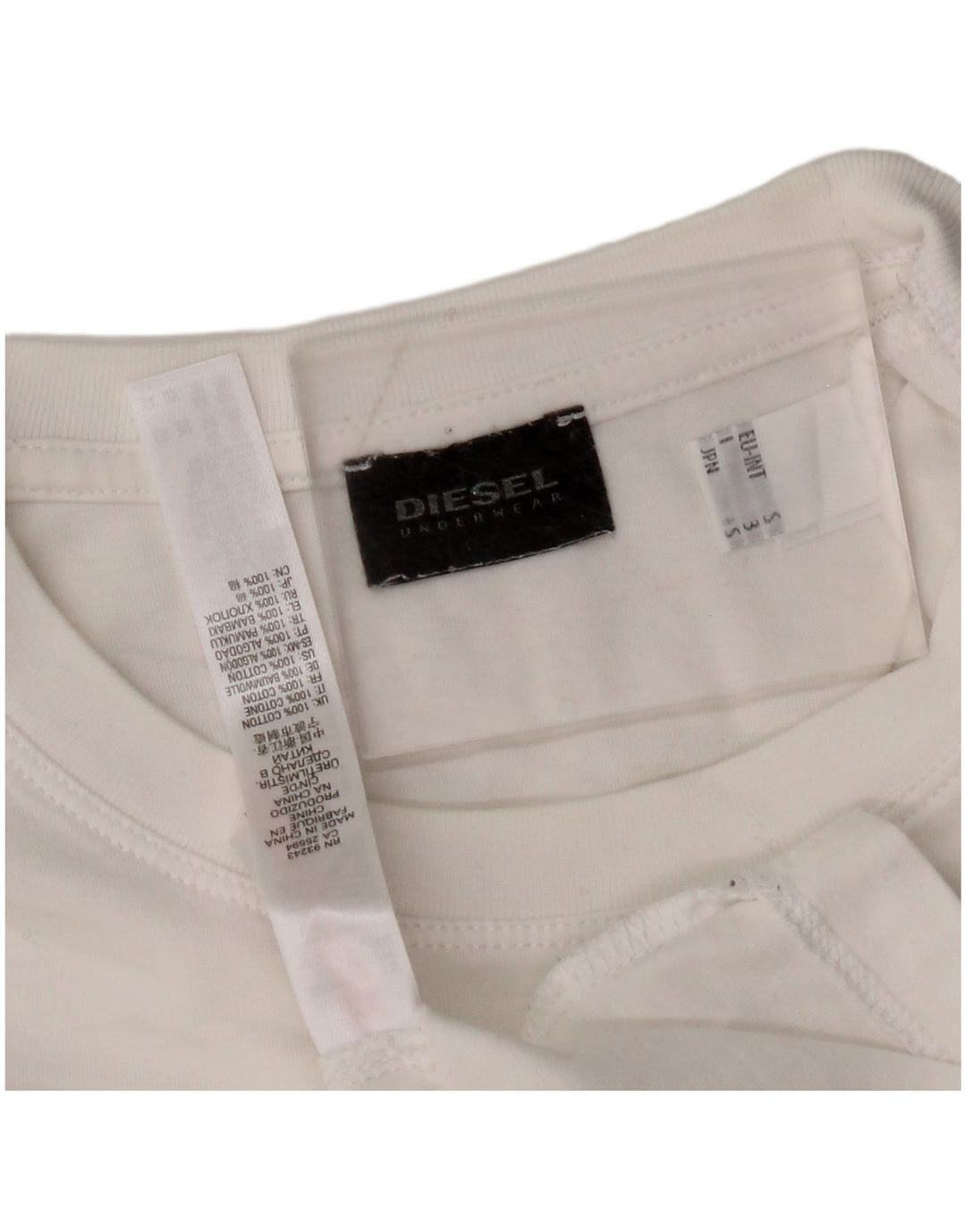 Męski T-shirt z grafiką DIESEL, mały, biały, bawełniany