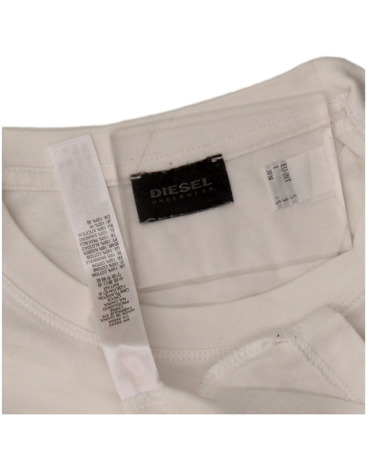 Męski T-shirt z grafiką DIESEL, mały, biały, bawełniany