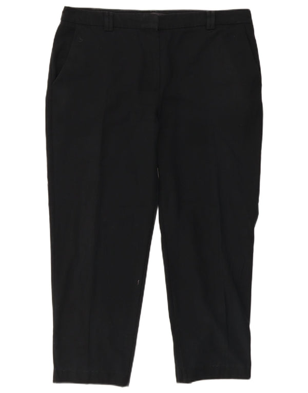Marks & Spencer Damskie proste spodnie chino UK 14 duże W36 L26 czarne