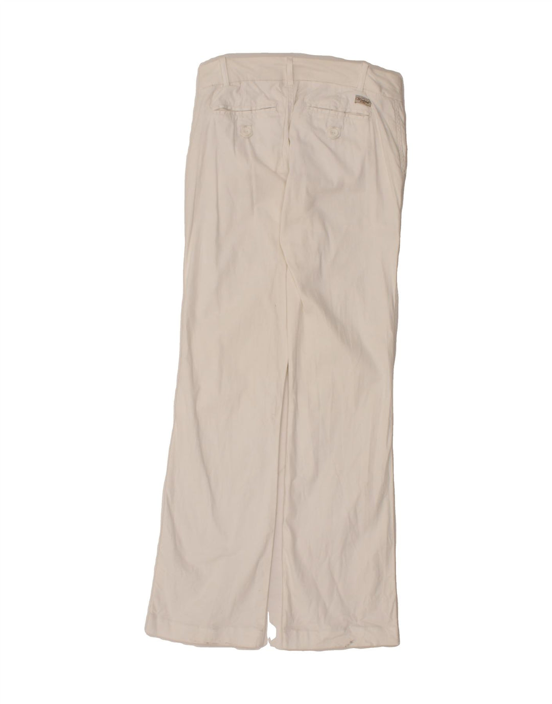 WOOLRICH Womens Bootcut Casual Trousers W27 L32 White Cotton Classic Vintage Woolrich and Second-Hand Woolrich from Messina Hembry 