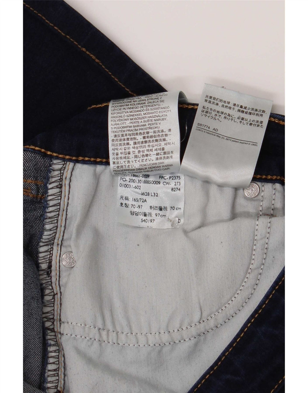 Damskie dżinsy Levi's 715 Bootcut W28 L26 Granatowa bawełna