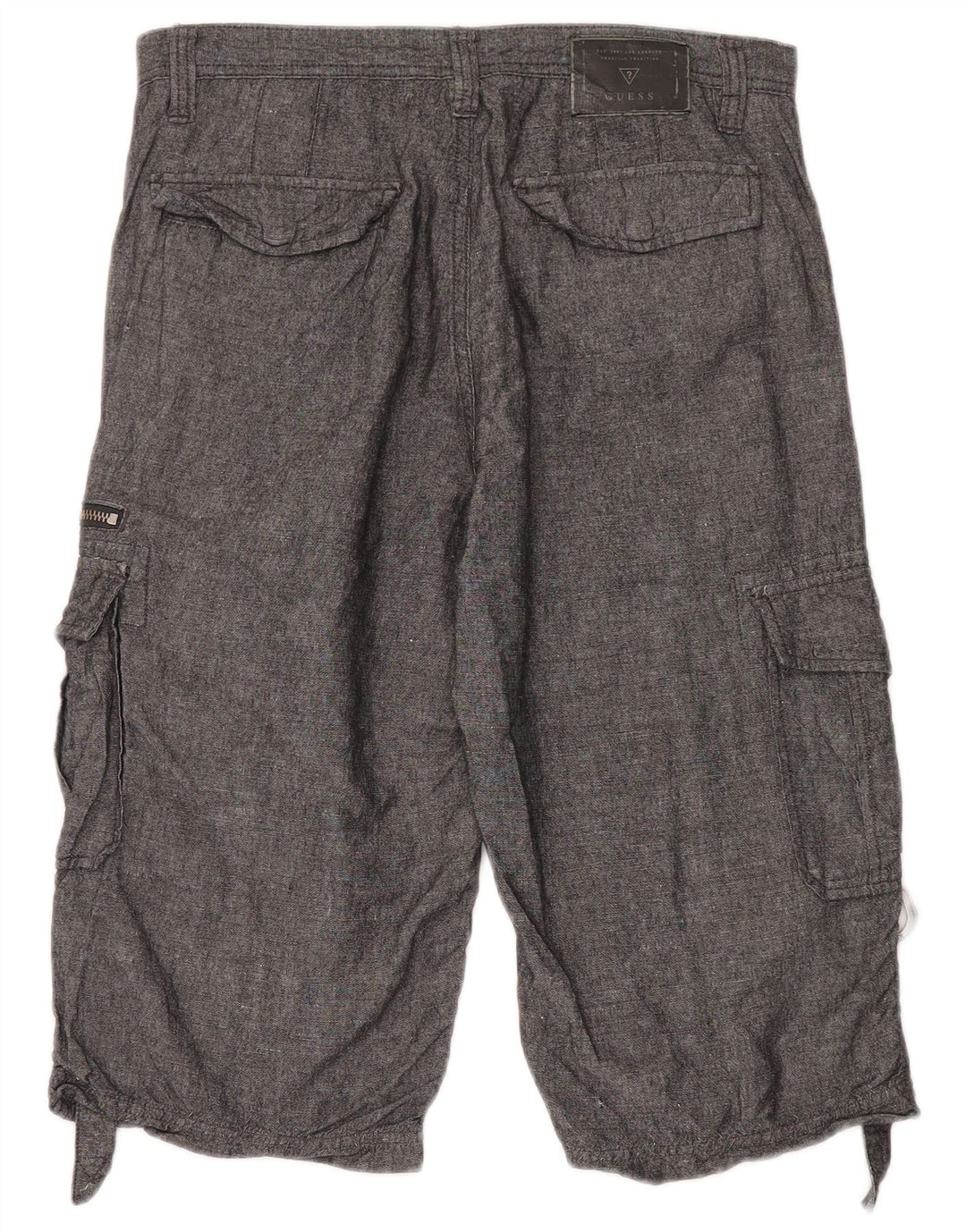 Męskie spodenki cargo Guess W30 średnioszare, lniane