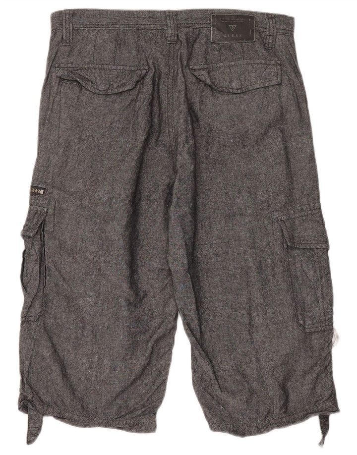 Męskie spodenki cargo Guess W30 średnioszare, lniane