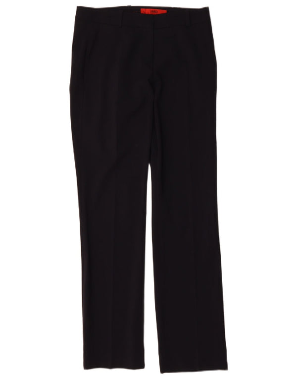 Damskie proste spodnie garniturowe Hugo Boss UK 6 XS W28 L30 Granatowa wełna