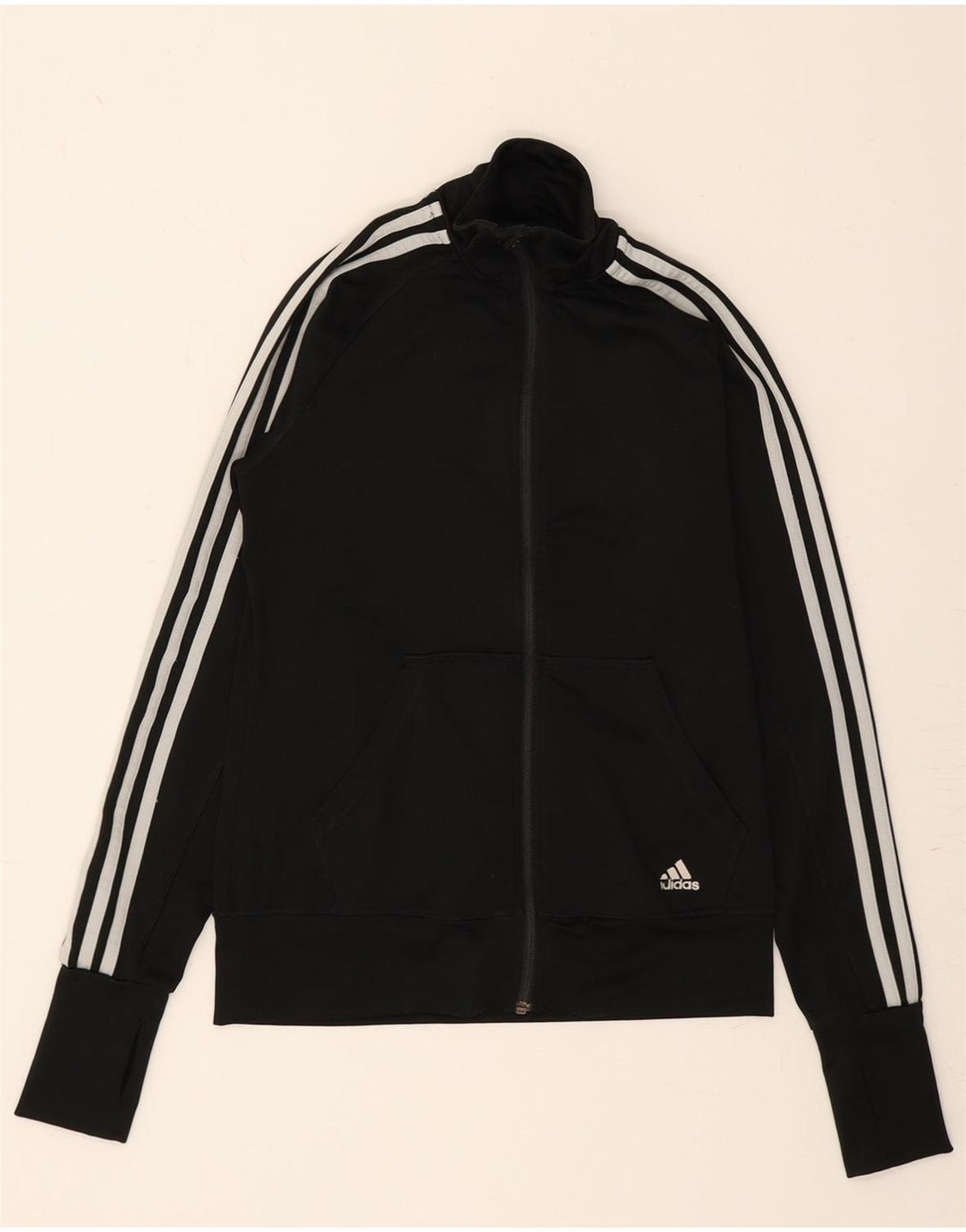 ADIDAS Womens Climalite Tracksuit Top Jacket UK 4/6 XS Black Polyester Vintage Adidas and Second-Hand Adidas from Messina Hembry 