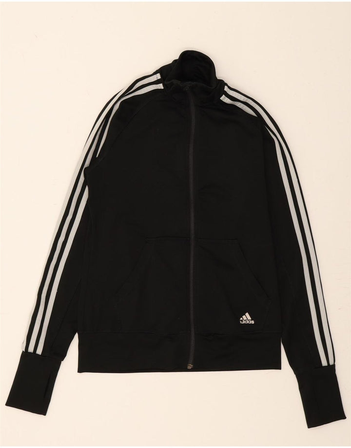 ADIDAS Womens Climalite Tracksuit Top Jacket UK 4/6 XS Black Polyester Vintage Adidas and Second-Hand Adidas from Messina Hembry 
