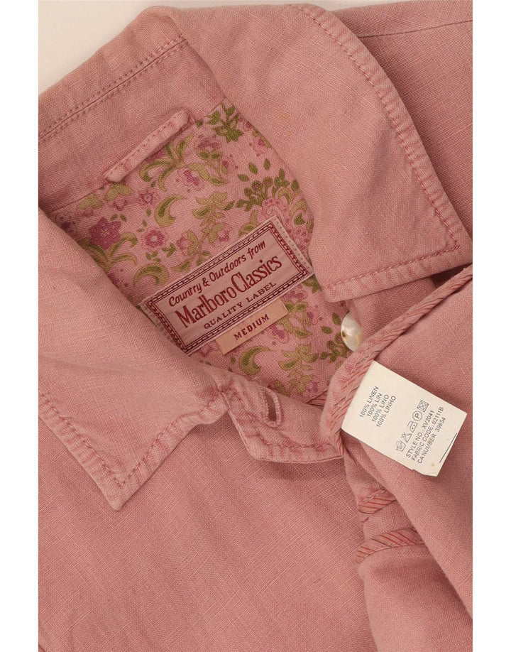 Marlboro Classics damska marynarka zapinana na 5 guzików UK 12 Medium Pink Linen
