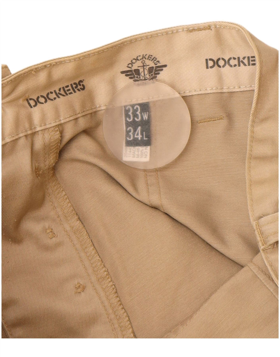 Spodnie męskie Dockers Straight Cargo W33 L34 Beżowa bawełna