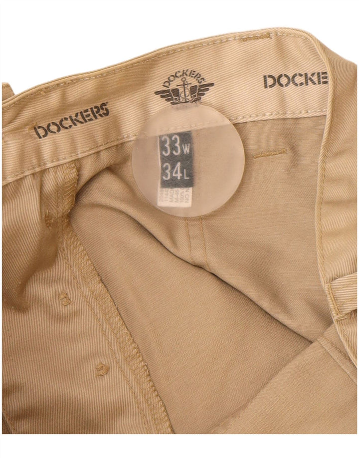 Spodnie męskie Dockers Straight Cargo W33 L34 Beżowa bawełna
