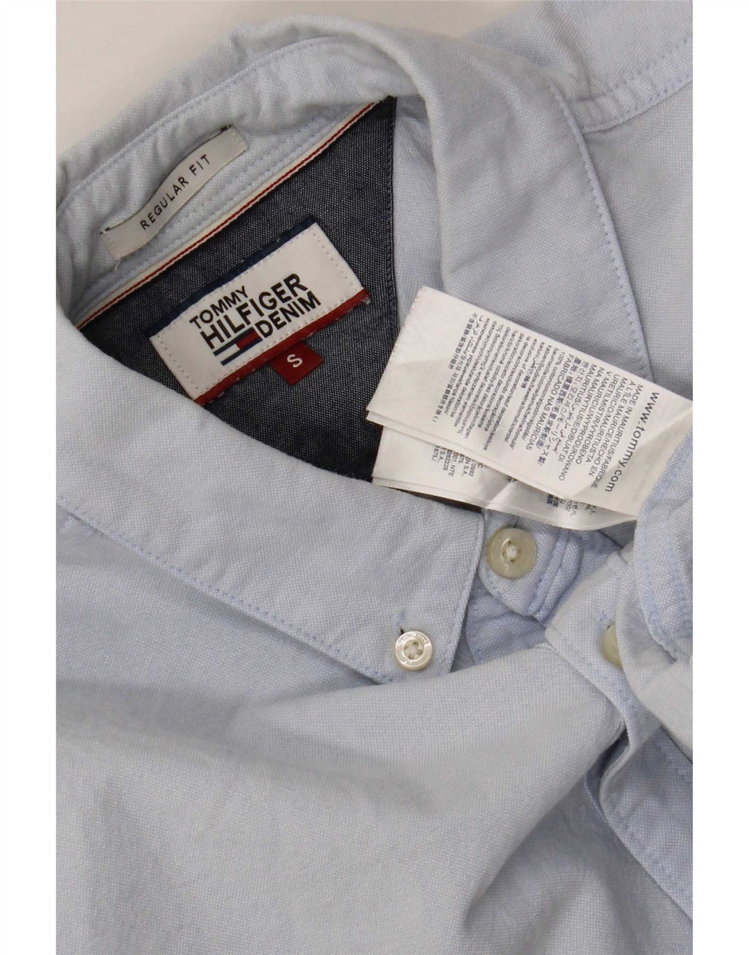 Koszula męska Tommy Hilfiger, mała, niebieska, bawełniana