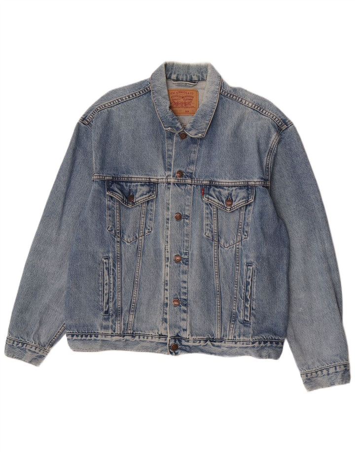 Męska kurtka dżinsowa Levi's UK 42 XL, niebieska, bawełniana