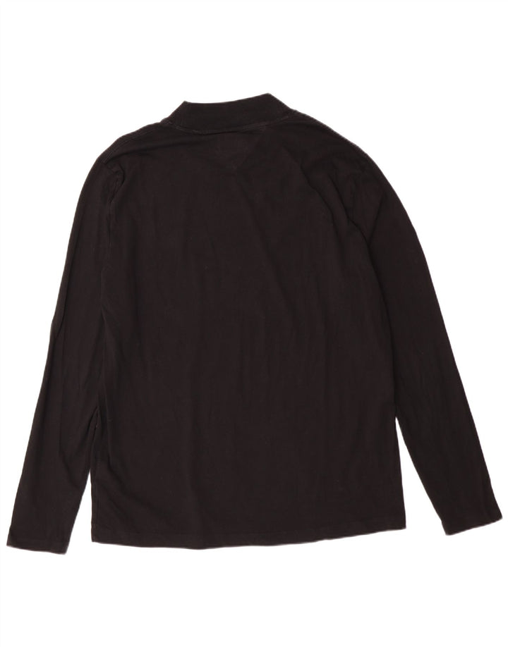 Męska koszulka Tommy Hilfiger z długim rękawem XL, czarna, bawełniana