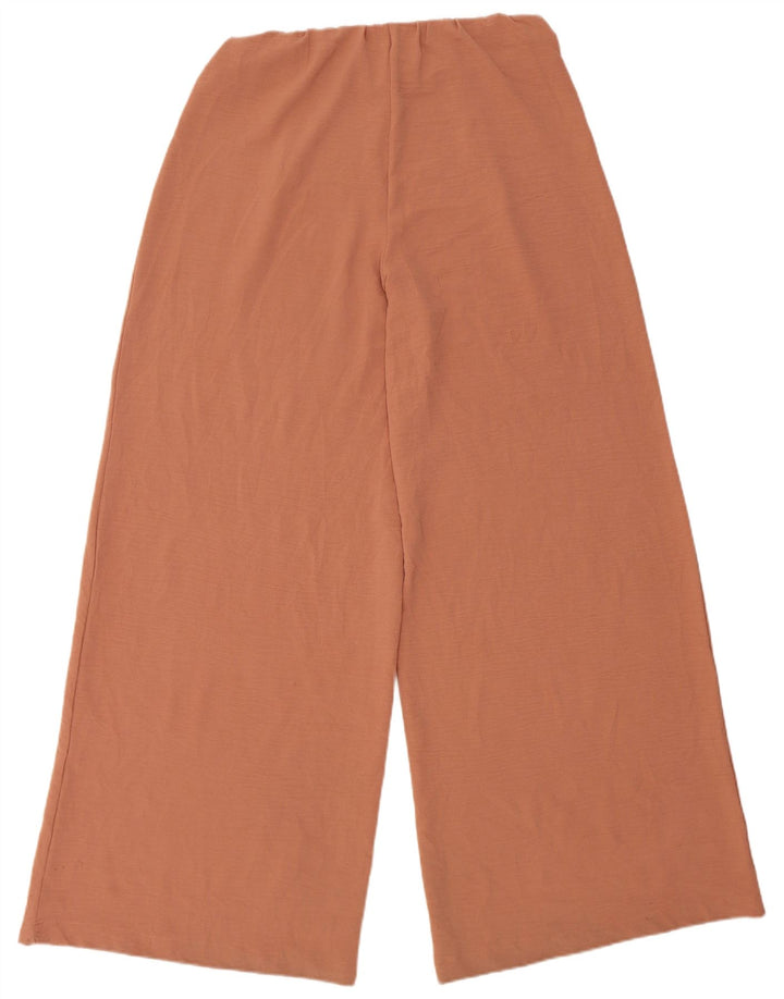 Damskie spodnie codzienne z szerokimi nogawkami Zara, duże W32 L32, brązowy poliester