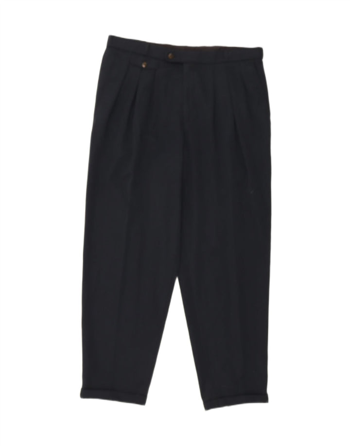 C & A Mens Pegged Suit Trousers W35 L30 Navy Blue Polyester Vintage C & A and Second-Hand C & A from Messina Hembry 
