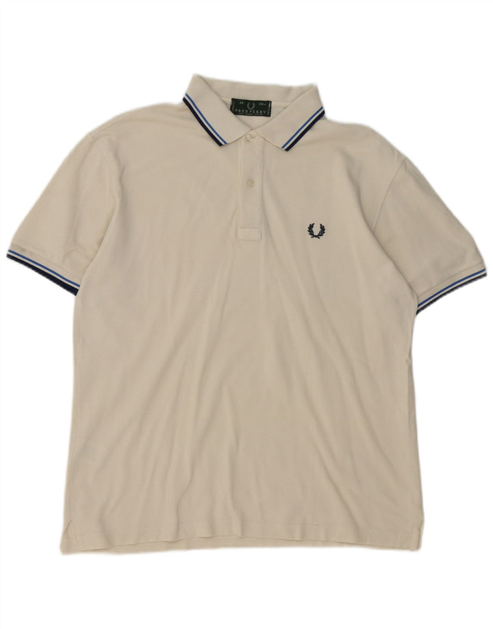Męska koszulka polo Fred Perry, bawełniana w średnie białe paski