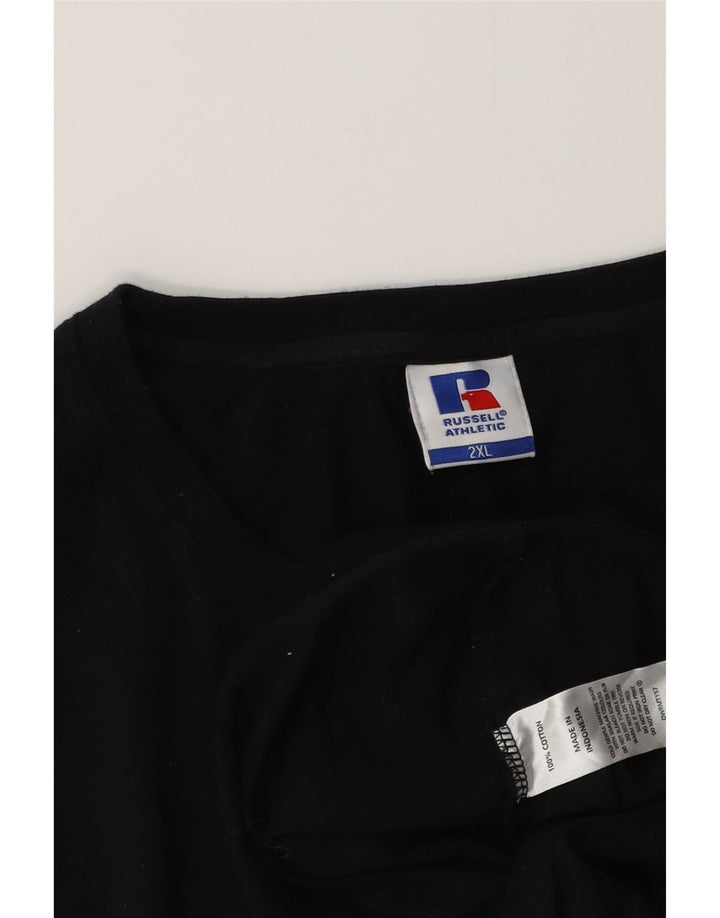 Męska koszulka z grafiką RUSSELL ATHLETIC, 2XL, czarna, bawełniana