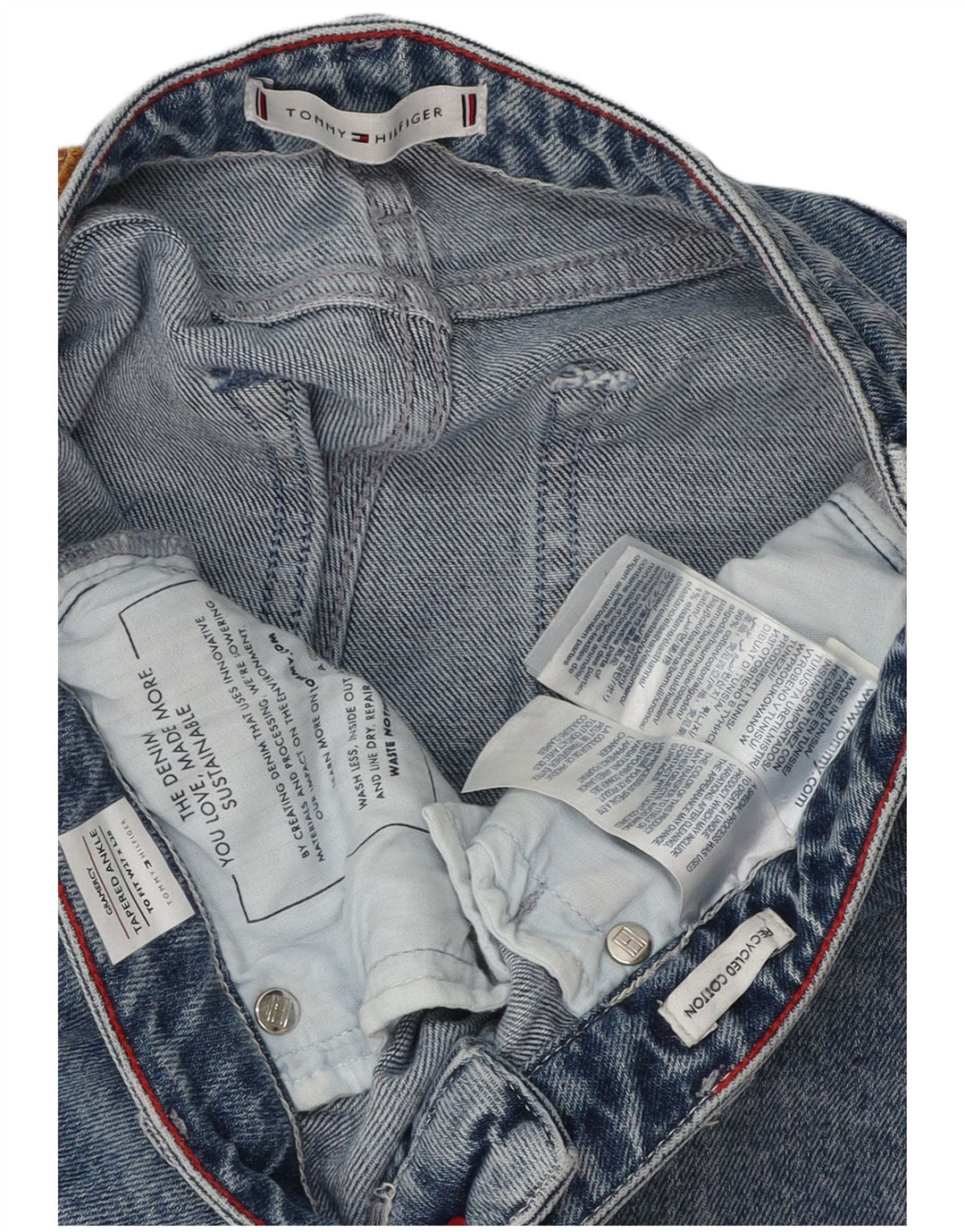 Damskie jeansy zwężane TOMMY HILFIGER Gramercy W27 L28 Niebieska bawełna