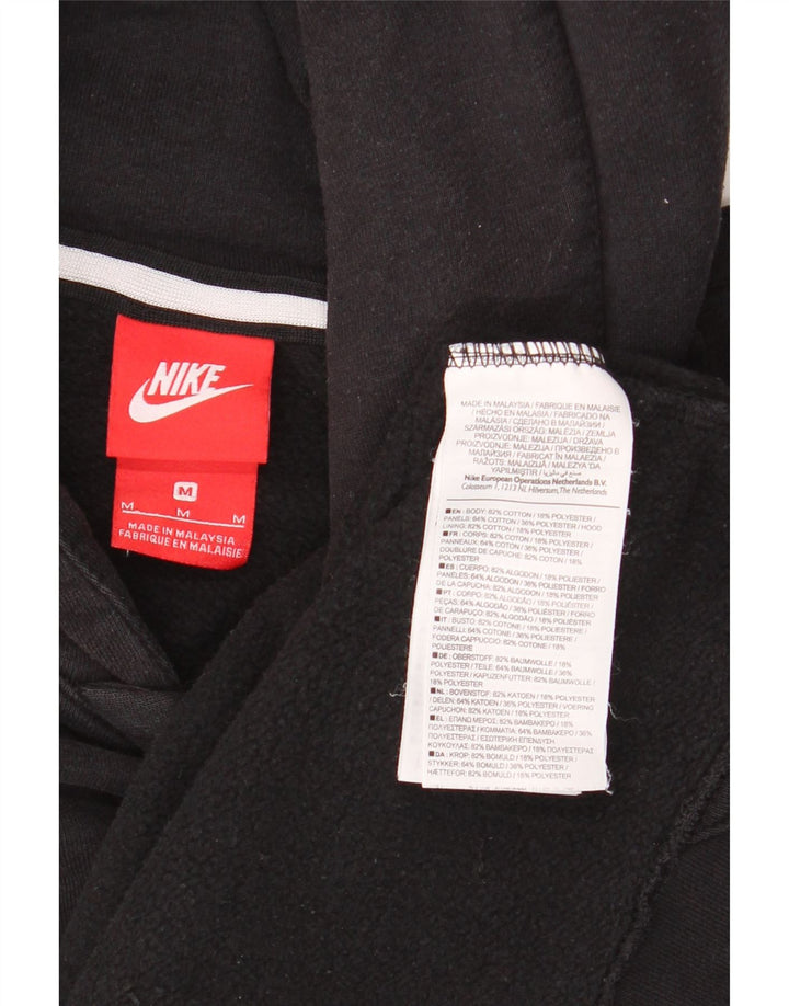 Męska bluza z kapturem Nike z grafiką, bawełniana, średnia czarna, z blokami kolorów