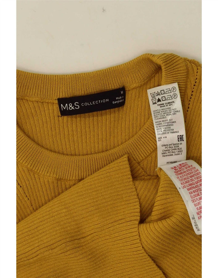 Marks & Spencer Damska kamizelka Top UK 10 Small, żółta wiskoza