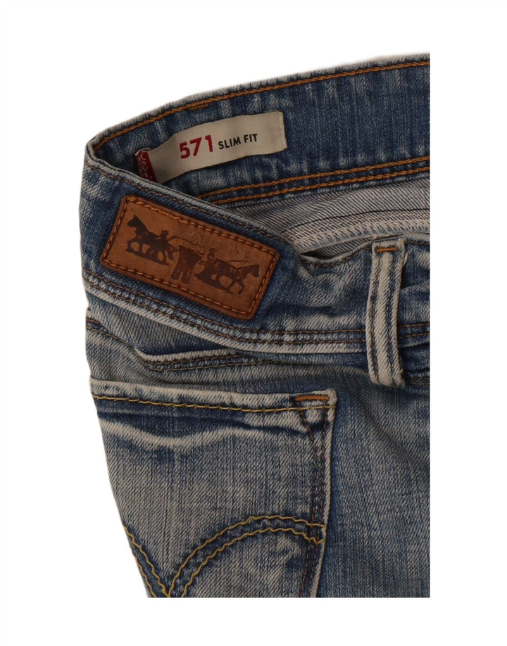 Damskie jeansy Levi's 571 z niską talią W26 L34 niebieskie
