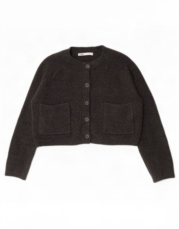 Damski sweter typu Crop Oversize Zara UK 10 Small Szary Akryl