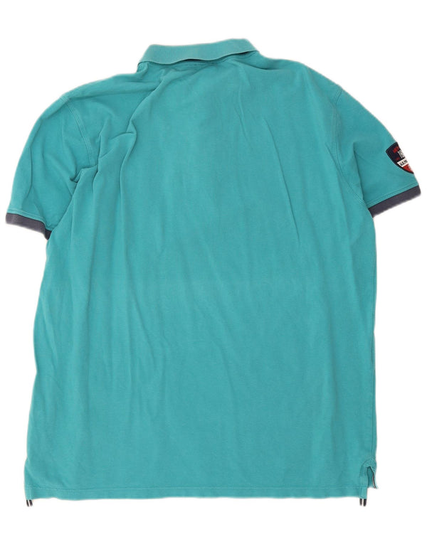 US Polo Assn. Męska koszulka polo 2XL, turkusowa, bawełniana z blokami kolorów